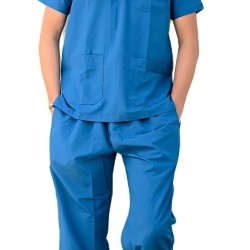 DOCTOR SCRUB SUIT -  TEEL BLUE  COLOR | V  NECK | UNISEX PATTERN 