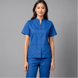  Hangerage Scrub Suit | Unisex Mandarian Collar | Front Open | Blue Color | Stylish, Comfortable | Ideal For Health care Professionals | Sizes XS - XXXL