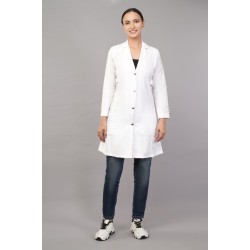 DOCTOR LAB COAT -  WHITE  COLOR | FEMALE LAB COAT  | KNEE LENGTH