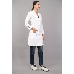 DOCTOR LAB COAT -  WHITE  COLOR | FEMALE LAB COAT  | KNEE LENGTH