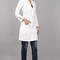 DOCTOR LAB COAT -  WHITE  COLOR | FEMALE LAB COAT  | KNEE LENGTH