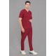 DOCTOR SCRUB SUIT -  MAROON  COLOR | V  NECK | UNISEX PATTERN 