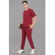 DOCTOR SCRUB SUIT -  MAROON  COLOR | V  NECK | UNISEX PATTERN 