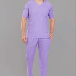 DOCTOR SCRUB SUIT -  LILAC  COLOR | V  NECK | UNISEX PATTERN 