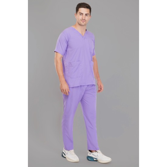 DOCTOR SCRUB SUIT -  LILAC  COLOR | V  NECK | UNISEX PATTERN 