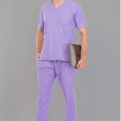 DOCTOR SCRUB SUIT -  LILAC  COLOR | V  NECK | UNISEX PATTERN 