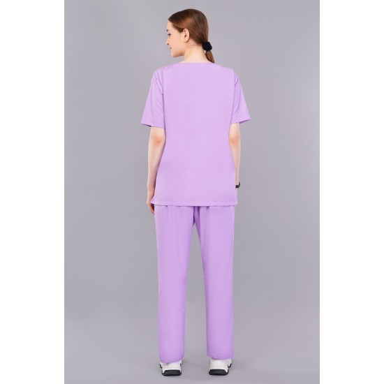 DOCTOR SCRUB SUIT -  LILAC  COLOR | V  NECK | UNISEX PATTERN 