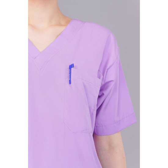 DOCTOR SCRUB SUIT -  LILAC  COLOR | V  NECK | UNISEX PATTERN 