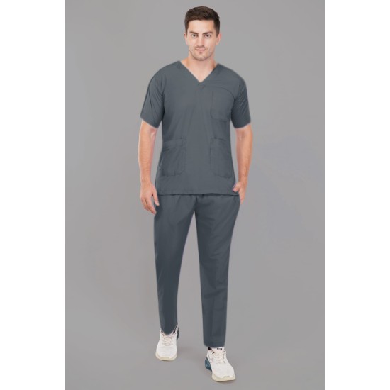 DOCTOR SCRUB SUIT -  GREY  COLOR | V  NECK | UNISEX PATTERN 