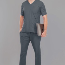 DOCTOR SCRUB SUIT -  GREY  COLOR | V  NECK | UNISEX PATTERN 