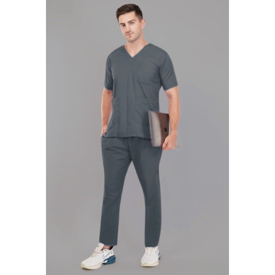 DOCTOR SCRUB SUIT -  GREY  COLOR | V  NECK | UNISEX PATTERN 