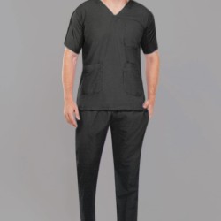 DOCTOR SCRUB SUIT -  BLACK  COLOR | V  NECK | UNISEX PATTERN 