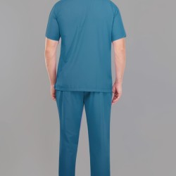 DOCTOR SCRUB SUIT -  TEEL BLUE  COLOR | V  NECK | UNISEX PATTERN 