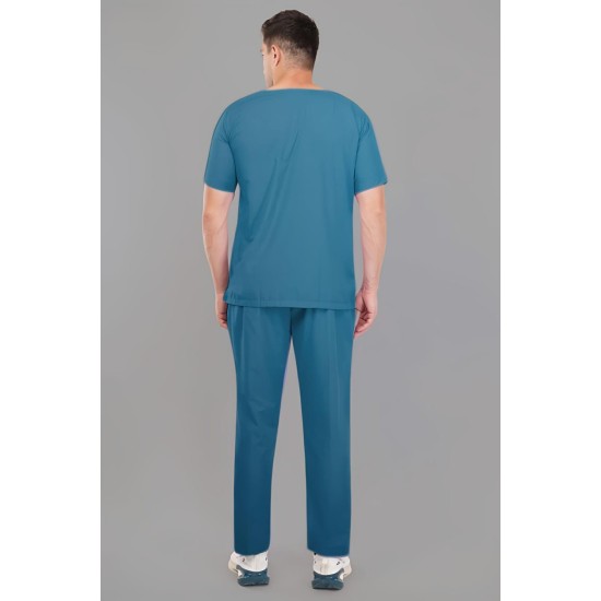 DOCTOR SCRUB SUIT -  TEEL BLUE  COLOR | V  NECK | UNISEX PATTERN 