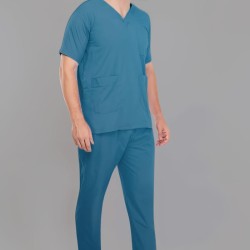 DOCTOR SCRUB SUIT -  TEEL BLUE  COLOR | V  NECK | UNISEX PATTERN 