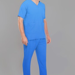 DOCTOR SCRUB SUIT -  SKY BLUE COLOR | V  NECK | UNISEX PATTERN 