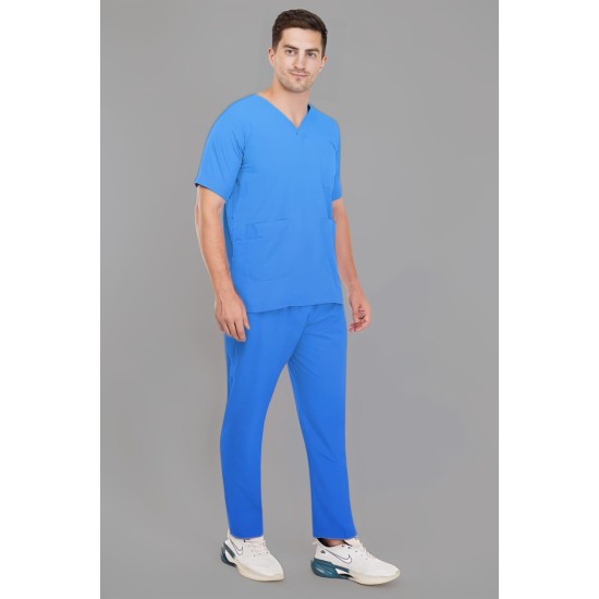 DOCTOR SCRUB SUIT -  SKY BLUE COLOR | V  NECK | UNISEX PATTERN 