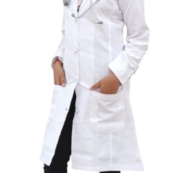 DOCTOR LAB COAT -  WHITE  COLOR | FEMALE LAB COAT  | KNEE LENGTH