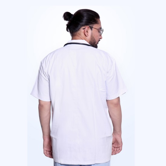 Hangerage White Apron| Unisex | Stylish, Comfortable | Half Sleeves | Ideal For Health care Professionals | Sizes (S-2XL)