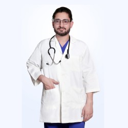 DOCTOR OR STAFF APRON,WHITE (FULL SLEEVES)