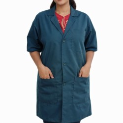  Hangerage Staff Apron| Ocean Blue Color | Unisex | Stylish, Comfortable | Half Sleeves | Ideal For Health care Professionals | Sizes S - XXL