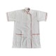 DENTIST APRON  - WHITE WITH RED PIPINE-  IDEAL FOR DOCTORS, DENTIST, STAFF -   HIDDEN  SNAP BUTTON CLOSURE