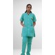 Hangerage Staff Dress || Unisex | Polycotton, Stylish, Comfortable | Half Sleeves | Style with White Pipine | Ideal For Health care Professionals | Color (Medical Green) Sizes S - XXL