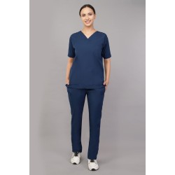 DOCTOR SCRUB SUIT -  OLIVE BLUE COLOR | V  NECK | UNISEX PATTERN 