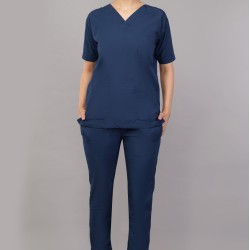 DOCTOR SCRUB SUIT -  OLIVE BLUE COLOR | V  NECK | UNISEX PATTERN 