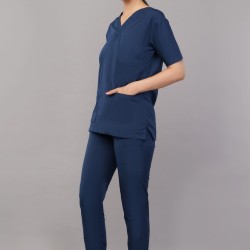 DOCTOR SCRUB SUIT -  OLIVE BLUE COLOR | V  NECK | UNISEX PATTERN 