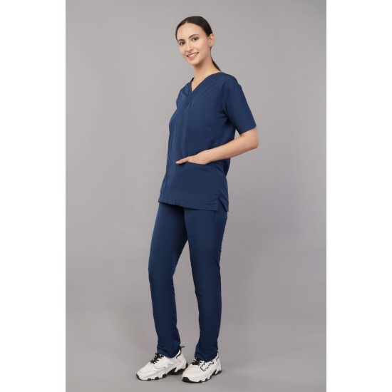 DOCTOR SCRUB SUIT -  OLIVE BLUE COLOR | V  NECK | UNISEX PATTERN 