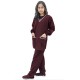 DOCTOR SCRUB SUIT -  MAROON COLOR | V  NECK | Ribbed Full Sleeves | UNISEX PATTERN | STYLE WITH WHITE PIPINE| RIBBED SLEEVES