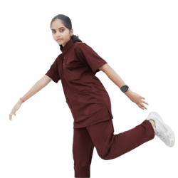  Hangerage Scrub Suit | Unisex Mandarian Collar | Stylish, Comfortable | Maroon Color | Ideal For Health care Professionals | Sizes XS - XXXL