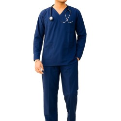 Hangerage Premium Full Sleeve Scrub | Unisex | Navy Blue Color | V Neck | Doctor & Medical Uniform for Men | Hospital & Clinic Wear