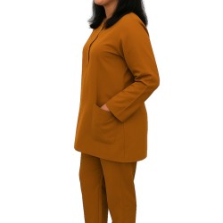 Hangerage Premium Full Sleeve Scrub | Unisex | Rust Color | Round Neck | Doctor & Medical Uniform for Men | Hospital & Clinic Wear