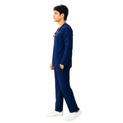 Hangerage Premium Full Sleeve Scrub | Unisex | Navy Blue Color | V Neck | Doctor & Medical Uniform for Men | Hospital & Clinic Wear
