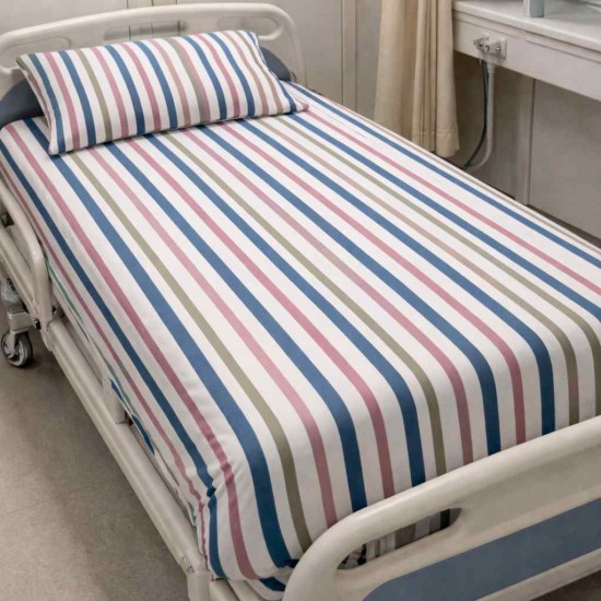 Hangerage Hospital Cotton Besdsheet | Blue & White Stripes Casement Bedsheet (60"x90") 