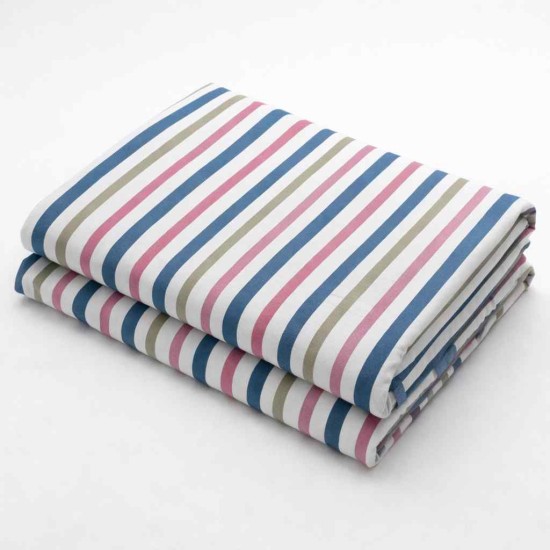 Hangerage Hospital Cotton Besdsheet | Blue & White Stripes Casement Bedsheet (60"x90") 