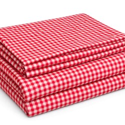 Red Checked Hospital Bed Sheet With Pillow Cover – Soft, Breathable & Durable | Size (57 X 90 inches)
