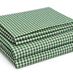 Green Checked Hospital Bed Sheet With Pillow Cover – Soft, Breathable & Durable | Size (57 X 90 inches)