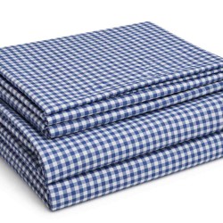 Blue Checked Hospital Bed Sheet With Pillow Cover – Soft, Breathable & Durable | Size (57 X 90 inches)
