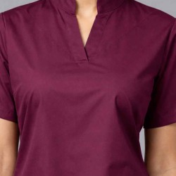  Hangerage Premium Female Scrub Suit | Mandarian Collar | Wine Color | Stylish, Comfortable | Ideal For Health care Professionals | Sizes XS- 2XL