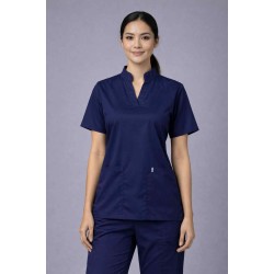  Hangerage Premium Female Scrub Suit | Mandarian Collar |Navy Blue Color | Stylish, Comfortable | Ideal For Health care Professionals | Sizes XS- 2XL
