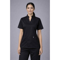  Hangerage Premium Female Scrub Suit | Mandarian Collar | Black Color | Stylish, Comfortable | Ideal For Health care Professionals | Sizes XS- 2XL