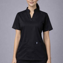  Hangerage Premium Female Scrub Suit | Mandarian Collar | Black Color | Stylish, Comfortable | Ideal For Health care Professionals | Sizes XS- 2XL