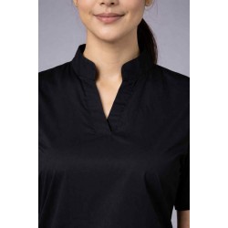  Hangerage Premium Female Scrub Suit | Mandarian Collar | Black Color | Stylish, Comfortable | Ideal For Health care Professionals | Sizes XS- 2XL