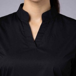  Hangerage Premium Female Scrub Suit | Mandarian Collar | Black Color | Stylish, Comfortable | Ideal For Health care Professionals | Sizes XS- 2XL