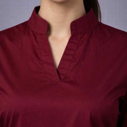  Hangerage Premium Female Scrub Suit | Mandarian Collar |Maroon Color | Stylish, Comfortable | Ideal For Health care Professionals | Sizes XS- 2XL