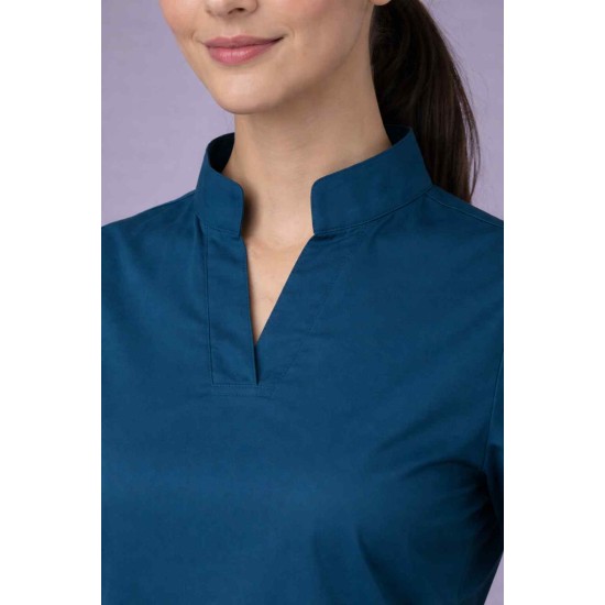  Hangerage Premium Female Scrub Suit | Mandarian Collar |Teel Blue Color | Stylish, Comfortable | Ideal For Health care Professionals | Sizes XS- 2XL