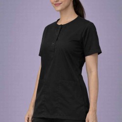  Hangerage Female Scrub Suit |Round Neck | Stylish, Comfortable | Black Color | Ideal For Health care Professionals | Sizes XS - XXL